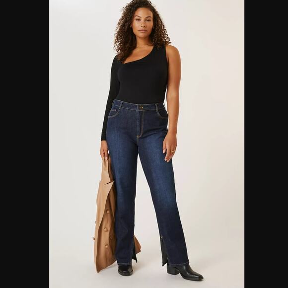 NWT Anthropologie Pilcro The Split Straight Jeans - 32 Waist - Picture 5 of 9